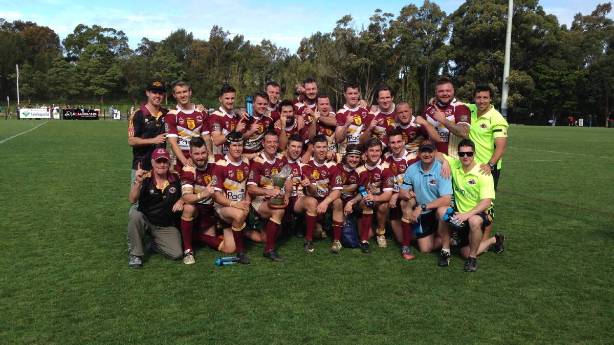 VICTORIOUS: The premiership-winning Shellharbour City Sharks reserve grade team. Picture: KIAMA PICTURE CO 