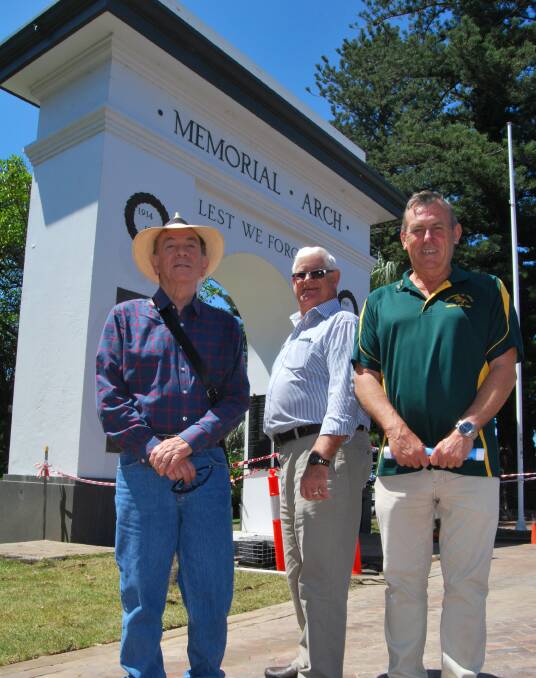 WORKS COMPLETED: Kiama-Jamberoo RSL Sub-Branch president Ian Pullar, author Gary McKay and Kiama councillor Dennis Seage. Picture: HAYLEY WARDEN