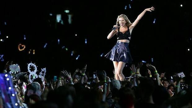 Taylor Swift performs to a 72,000-strong crowd in rapture. Photo: Mark Metcalfe/Getty Images