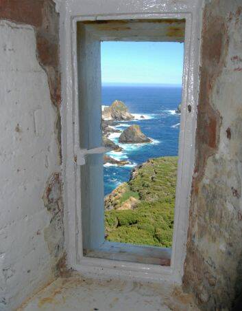 The view from the tower porthole. Photo: Tasmania Parks and Wildlife Service

