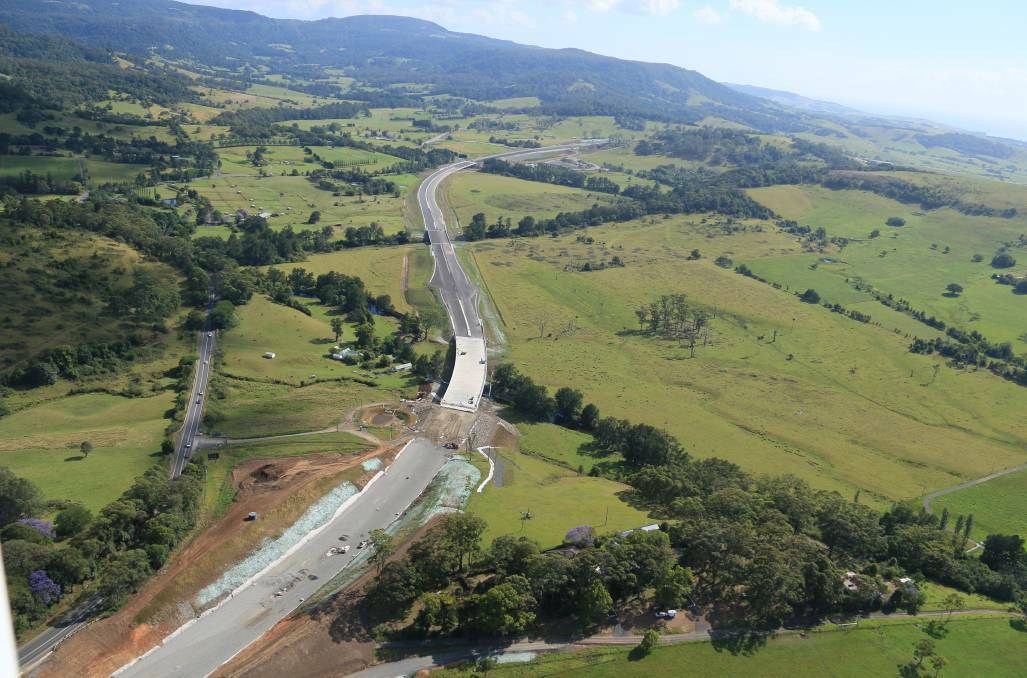 The new Princes Highway through Foxground under construction in December.