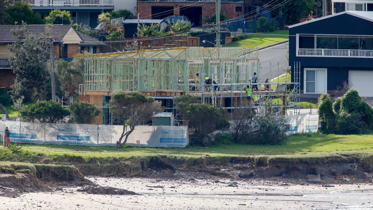 The water came within two metres of a property being built in the northern Illawarra.