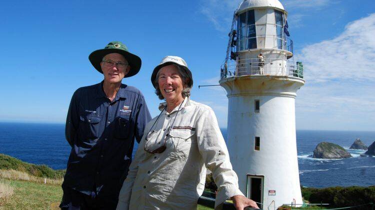 Two of the volunteer caretakers, Joss Hablien and Trish McDonald. Photo: Tasmania Parks and Wildlife Service

