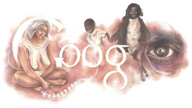 Google's Australia Day logo: 'Stolen Dreamtime' by ACT student Ineka Voigt. Photo: Supplied