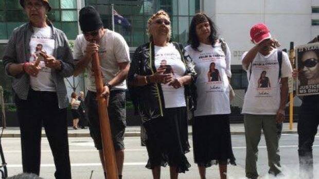 Ms Dhu's relatives in mourning. Photo: The Deaths In Custody Watch Committee (WA) Inc