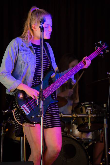 ROCK ON: UltraViolet bandmember Hannah Brookes practices for the free Young Coasties event on Sunday, May 14, part of the Burradise Festival at Culburra Beach.