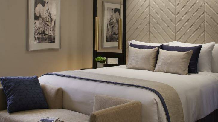 A stylish suite at the London hotel.