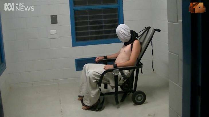 Vision of teenage boys being assaulted, stripped naked, shackled and tear-gassed at Darwin's Don Dale detention centre aired on the ABC's Four Corners  program prompted a royal commission into the Northern Territory's youth justice system.   Photo: ABC News