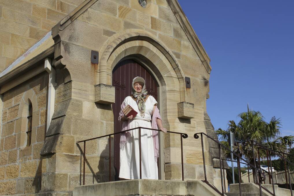 Jamberoo Catholic Church social committee member Anne Doorn in period costume and ready for the Colonial Night to celebrate the 185th anniversary of the start of the former church school. Picture: DAVID HALL