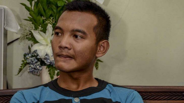 Aldi Tardiansyah freed himself from the grasp of a suicide bomber. Photo: Ikhwan Yanuar