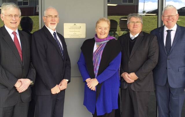 Attending the opening were Dr Laurie Scandrett, The Reverend Ian Rienits, Gilmore MP Ann Sudmalis, Head of College Anthony Cummings and Member for Kiama Gareth Ward.