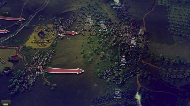 Screenshot from the game Ultimate General: Gettysburg showing the Confederate flag on the battlefield. Photo: Games Labs website