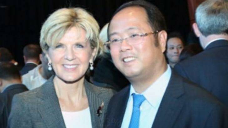 Huang Xiangmo with Foreign Minister Julie Bishop. Supplied Photo: Supplied