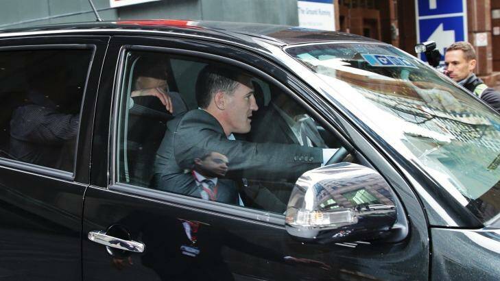 Paul Gallen leaves his lawyer's office on Wednesday. Photo: Wolter Peeters