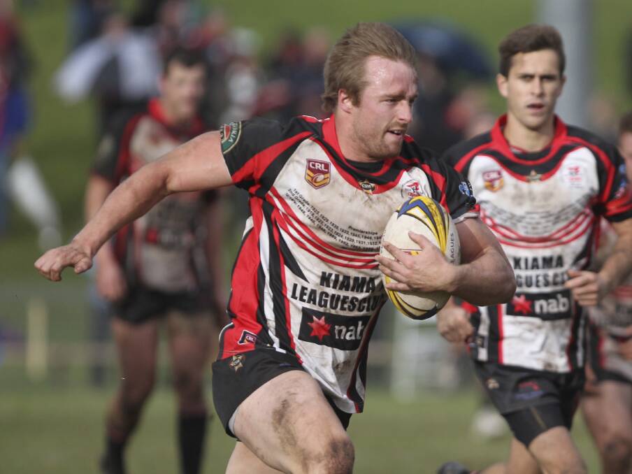 Kiama Knights utility player Jacob Morrison finds room out wide during his side's 34-16 loss against the Gerringong Lions on Saturday. Picture: DAVID HALL