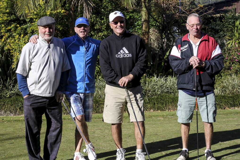 Garry Manuel, Ron Manuel, Denis Hoggart and Larry Armytage at the golf classic. Picture: GEORGIA MATTS