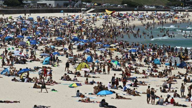 Packed like a European country: Bondi Beach. Photo: Ben Rushton