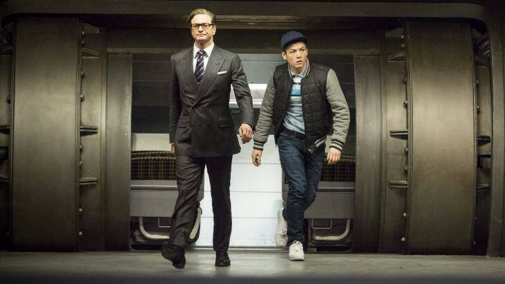 Get suave: Colin Firth and Taron Egerton in <i>Kingsman: The Secret Service</i>. Photo: Jaap Buitendijk