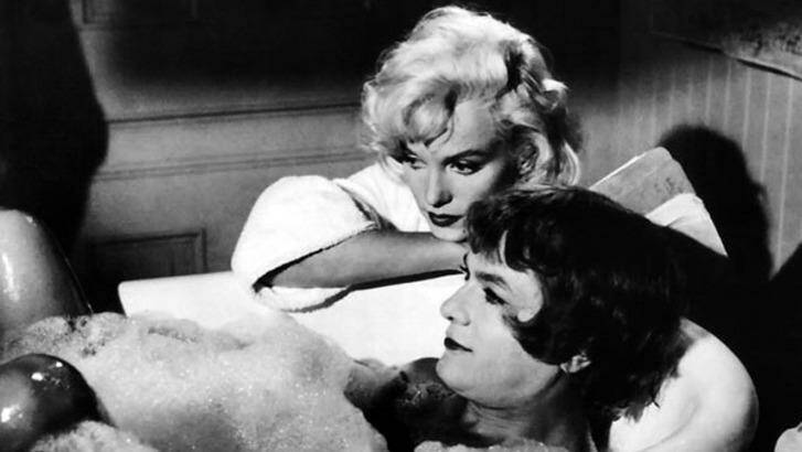Marilyn Monroe and Tony Curtis in Some Like It Hot, which came in second.