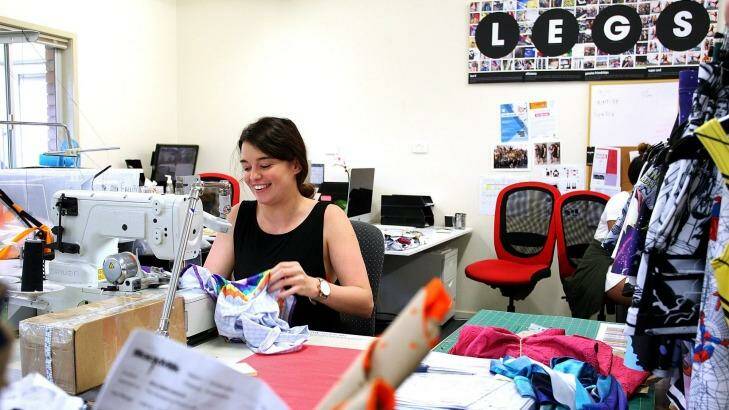Sewing staff at work at Black Milk's head office, where all the clothing is designed and made. Photo: Lisa Maree Williams