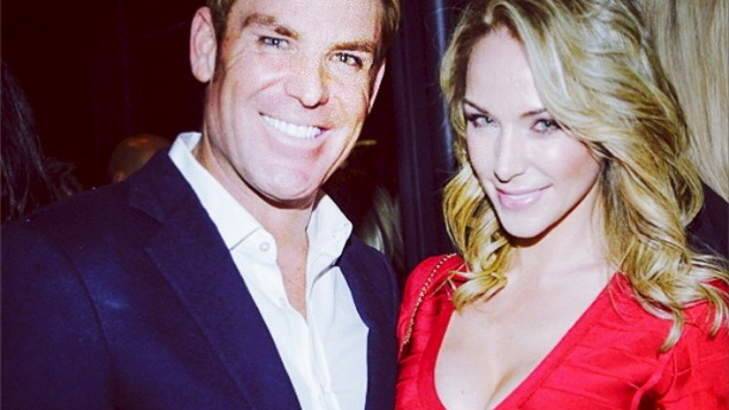 Shane Warne and Emily Scott in happier times.