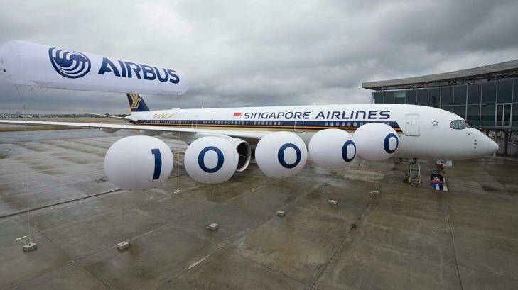 The 10,000th Airbus, an A350-900, has been delivered to Singapore Airlines. Photo: Airbus