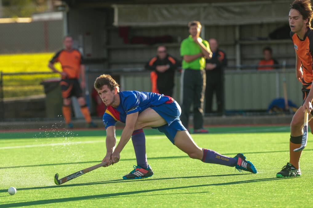 Kookaburras player Tristan White scored two goals for his University side to down the Falcons 4-2 on Sunday. Picture: ADAM McLEAN