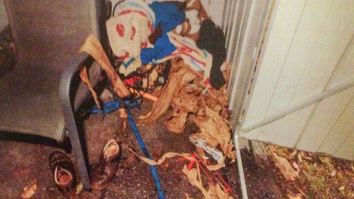 A photograph from the interior of the shed where a young boy was tied to a chair in 2011. Photo: Supplied
