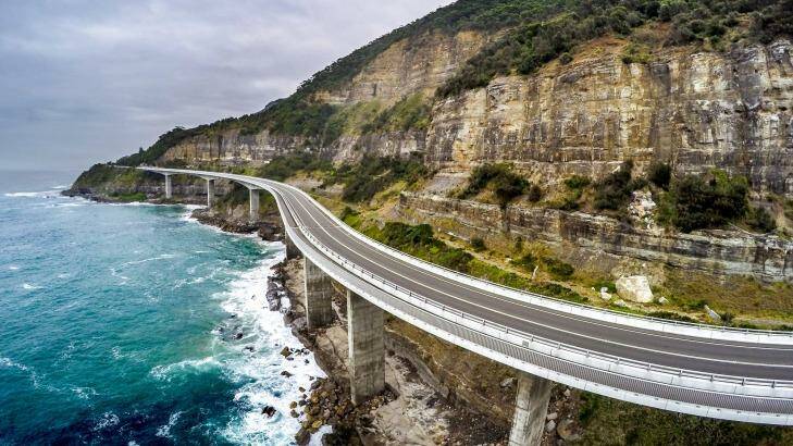 Sea Cliff Bridge that forms part of the Grand Pacific Drive on the scenic Lawrence Hargreave Drive south of Sydney.