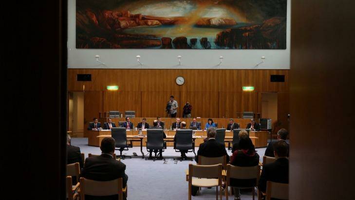 ANZ boss Shayne Elliott appears before the House of Representatives Standing Committee on Economics. Photo: Andrew Meares