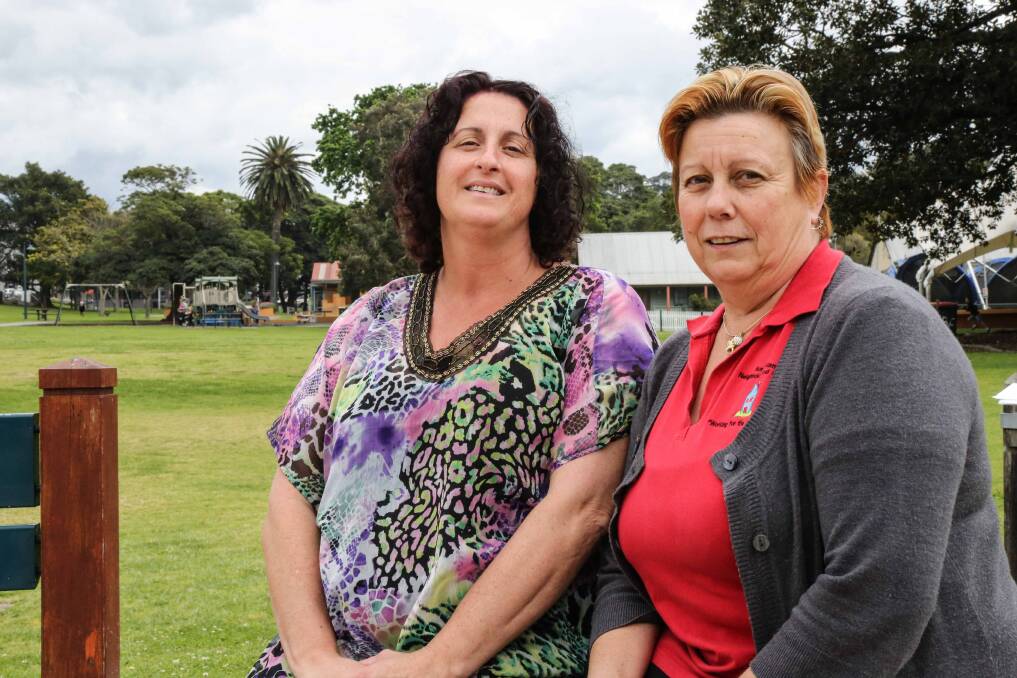 Ven Andrews and Sharon Parker from North Kiama Neighbourhood Centre are helping organise the Beat The Blues event as part of Mental Health Month. Picture: GEORGIA MATTS