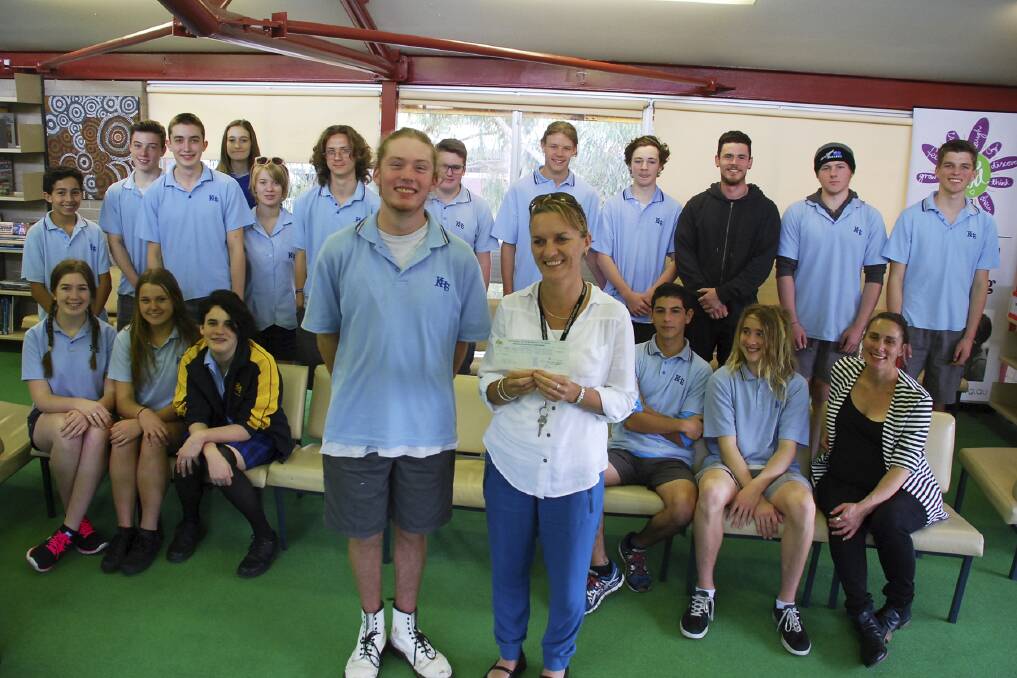 Youth Belonging's Toby Allen and CareSouth's Kim Newman alongside other program participants, with Kiama youth worker Dylan Powell (back) and Kiama Council's project co-ordinator Bonnie Hittman (front). Picture: DAVID HALL