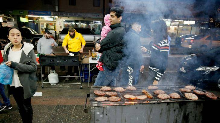Smoky flavours: Abdul Kadar's camel burger store in Lakemba. Photo: Getty Images/Michele Mossop