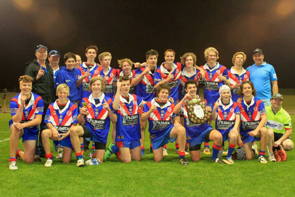 The Gerringong under-16.2s, who won an enthralling grand final by edging out Shellharbour. Picture: MITCHELL WESTON