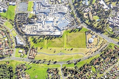 An aerial shot of Stockland Shellharbour shows the adjoining Shellharbour City Council land parcels that are up for sale. Picture: MARK MERTON PHOTOGRAPHY