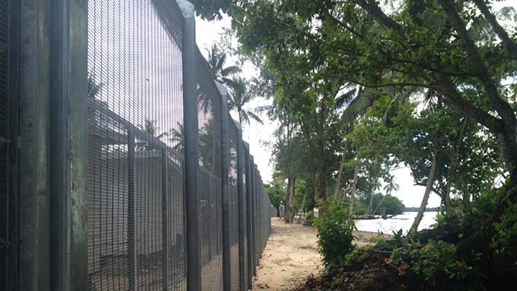 Three-metre high security fences are installed around the Manus Island detention centre. Photo: Supplied