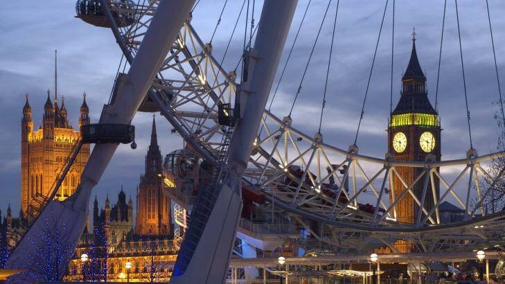 The London Eye with Houses of Parliament in the background. Photo: David Sutherland
