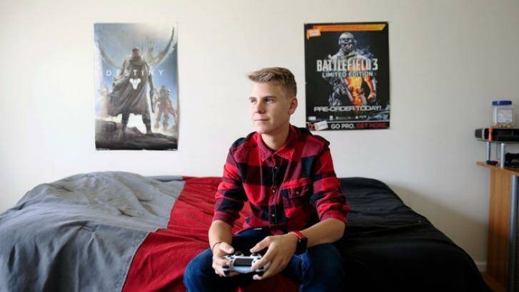 Ethan Yorke, a high school junior in California, said an energy drink, G Fuel, helped him improve his home run average significantly on a baseball video game he plays. Photo:  Emily Berl/The New York Times