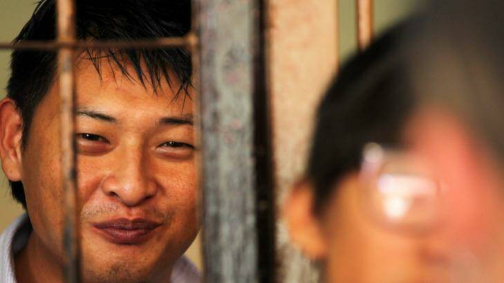 Andrew Chan in a holding cell in 2010. Photo: Jason Childs
