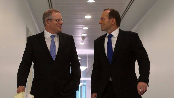 Immigration Minister Scott Morrison with Prime Minister Tony Abbott. Photo: Andrew Meares