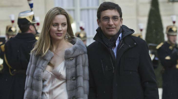 Australian actress Melissa George, left, and Jean David Blanc earlier this year. Photo: Michel Euler