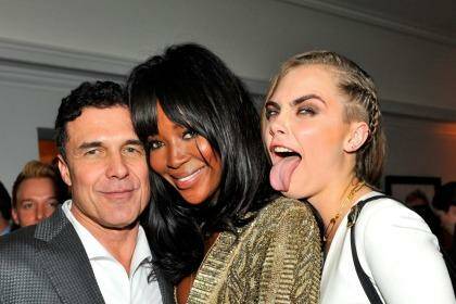 Model behaviour: Naomi Campbell and model Cara Delevingne attend at W Magazine party earlier this year with Andre Balazs Properties CEO Andre Balazs. Photo: Donato Sardella