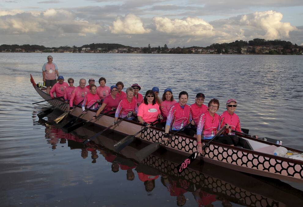 The ladies from Dragons Abreast Illawarra are encouraging one and all to dress in pink for their Pink Paddle Day fund-raiser on Lake Illawarra on May 10. Picture: ROBERT PEET