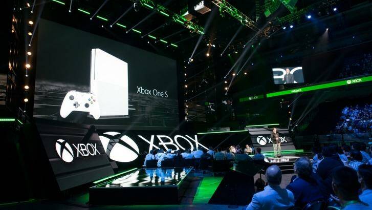 Head of Xbox Phil Spencer announces the redesigned Xbox One, dubbed the One S. Photo: ESA