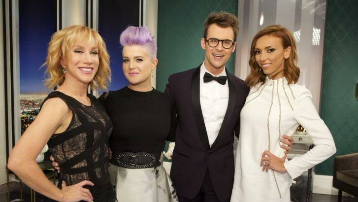 Catty chic: The cast of <i>Fashion Police</i>, Kathy Griffin, Kelly Osbourne, Brad Goreski and Giuliana Rancic before their bust-up. Photo: Twitter