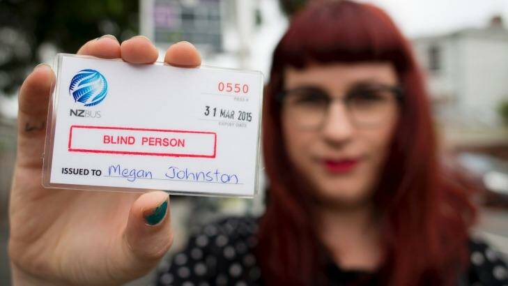 Read this: Megan Johnston showed her blind bus pass. Photo: Maarten Holl/Fairfax NZ