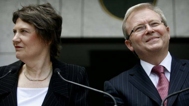 Helen Clark and Kevin Rudd in 2008. Photo: Glen McCurtayne