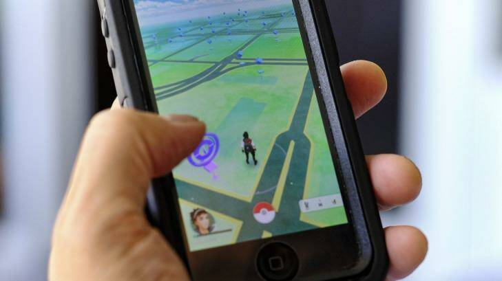 Pokemon Go in action. The game has been released in Australia, New Zealand and the US first.  Photo: Richard Vogel