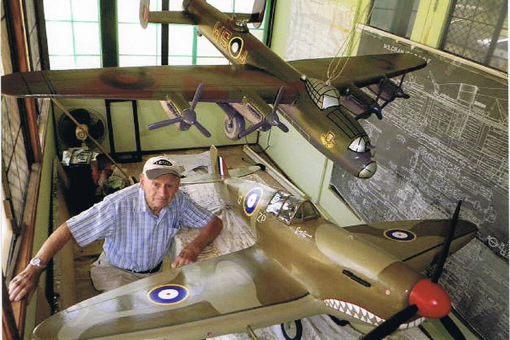 Ninety-five year-old DutchmanJack Sulsters with the model aircraft he has donated to the Kiama-Jamberoo RSL.Photo2.jpg