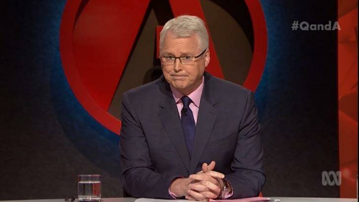 Q&A host Tony Jones was accused of 'gotcha journalism' on Monday night's program.   Photo: ABC